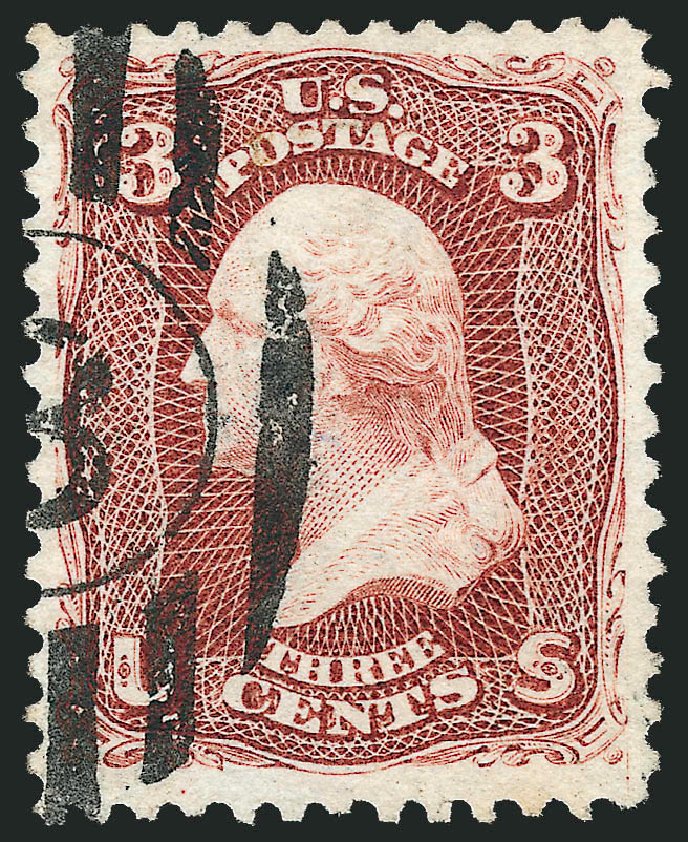 Costs of US Stamps Scott Catalog # 104 - 1875 3c Washington Without Grill. Robert Siegel Auction Galleries, Dec 2010, Sale 1000, Lot 1076