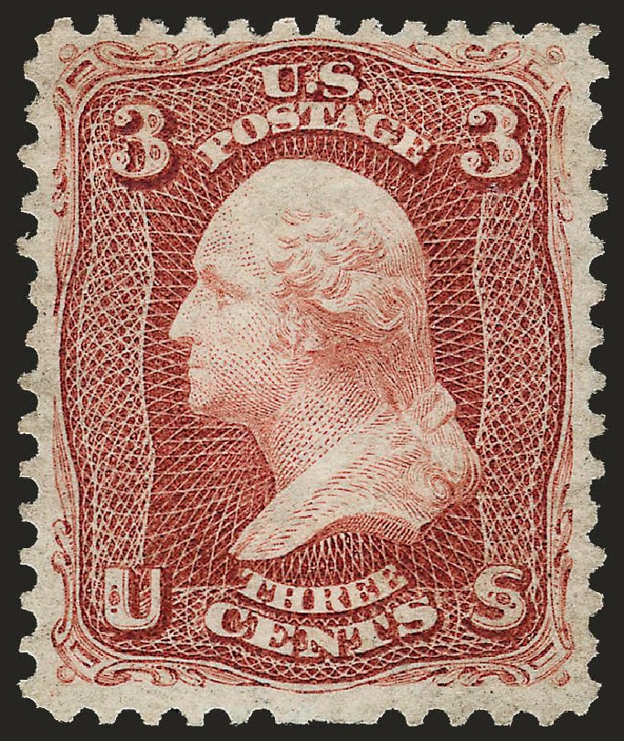 Values of US Stamp Scott Catalogue # 104 - 3c 1875 Washington Without Grill. Robert Siegel Auction Galleries, Sep 2008, Sale 962, Lot 2366