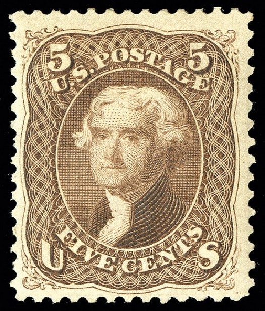 Cost of US Stamp Scott 105 - 5c 1875 Jefferson Without Grill. Spink Shreves Galleries, May 2014, Sale 148, Lot 147