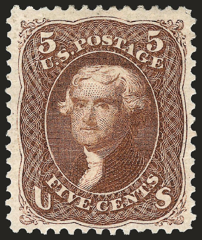 Cost of US Stamp Scott # 105: 1875 5c Jefferson Without Grill. Robert Siegel Auction Galleries, Dec 2008, Sale 967, Lot 4218