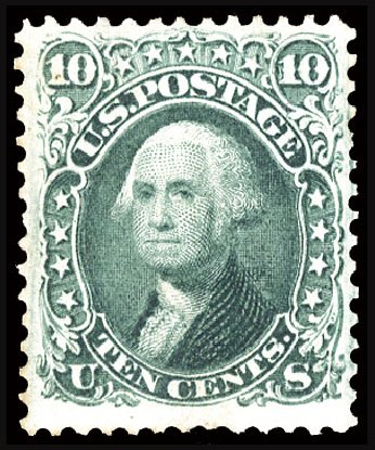 Values of US Stamps Scott #106: 10c 1875 Washington Without Grill. Cherrystone Auctions, Nov 2010, Sale 201011, Lot 99