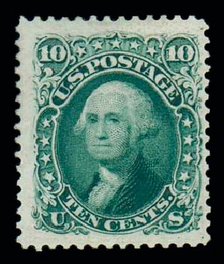 Cost of US Stamps Scott 106 - 1875 10c Washington Without Grill. Matthew Bennett International, Dec 2007, Sale 325, Lot 1564