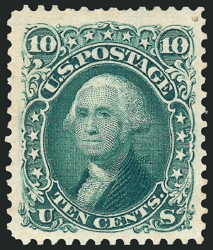 US Stamp Values Scott Catalog 106 - 10c 1875 Washington Without Grill. Robert Siegel Auction Galleries, Apr 2015, Sale 1096, Lot 204