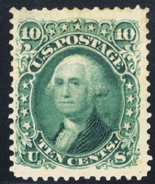 US Stamps Value Scott Catalog # 106 - 10c 1875 Washington Without Grill. Cherrystone Auctions, Mar 2008, Sale 200803, Lot 123