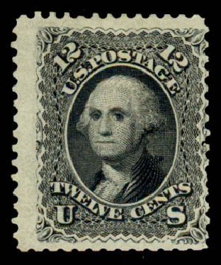 Value of US Stamps Scott 107: 12c 1875 Washington Without Grill. Daniel Kelleher Auctions, Sep 2013, Sale 639, Lot 387