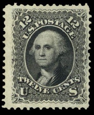 Values of US Stamps Scott Catalog #107: 1875 12c Washington Without Grill. Daniel Kelleher Auctions, Mar 2014, Sale 650, Lot 2554