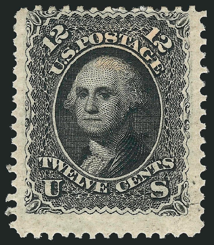 US Stamp Values Scott #107: 1875 12c Washington Without Grill. Robert Siegel Auction Galleries, Oct 2011, Sale 1014, Lot 1275