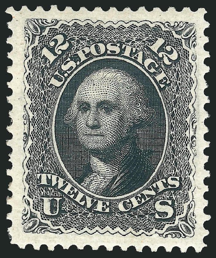 US Stamps Price Scott 107 - 1875 12c Washington Without Grill. Robert Siegel Auction Galleries, Sep 2014, Sale 1078, Lot 212