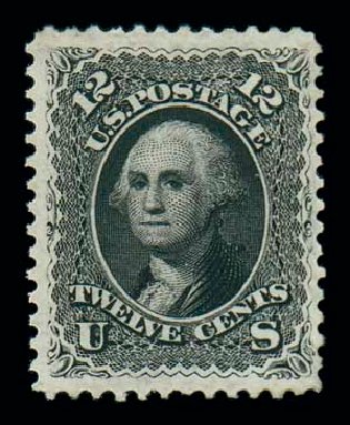 Prices of US Stamp Scott Cat. # 107: 12c 1875 Washington Without Grill. Matthew Bennett International, Oct 2007, Sale 320, Lot 423