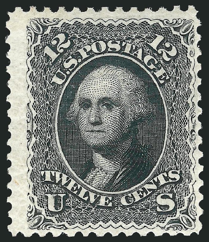 US Stamps Values Scott Catalog # 107 - 12c 1875 Washington Without Grill. Robert Siegel Auction Galleries, Dec 2012, Sale 1037, Lot 1643