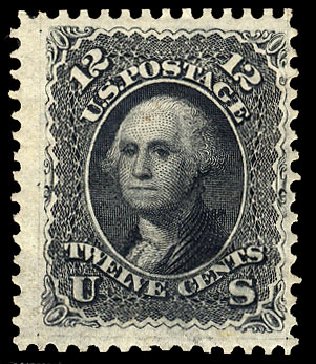 Value of US Stamps Scott #107 - 1875 12c Washington Without Grill. Cherrystone Auctions, Jun 2009, Sale 200906, Lot 56