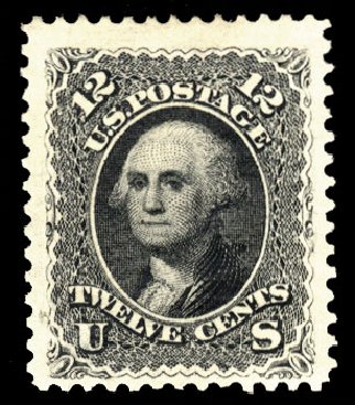 Values of US Stamps Scott Cat. #107 - 1875 12c Washington Without Grill. Cherrystone Auctions, Mar 2010, Sale 201003, Lot 76