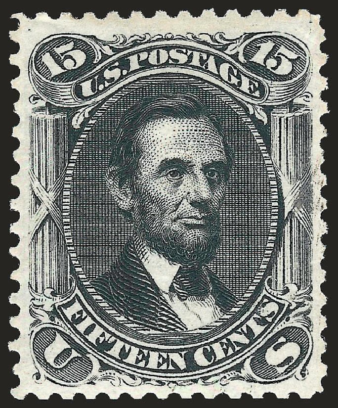 Costs of US Stamp Scott Cat. 108 - 1875 15c Lincoln Without Grill. Robert Siegel Auction Galleries, Jan 2009, Sale 968, Lot 137