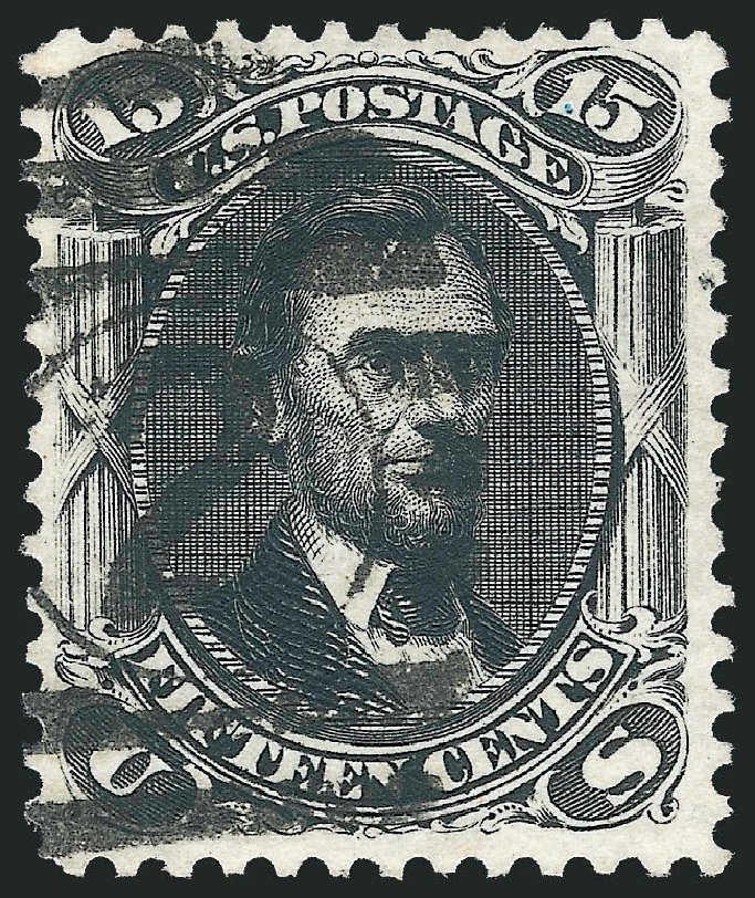 US Stamp Value Scott Catalogue #108 - 15c 1875 Lincoln Without Grill. Robert Siegel Auction Galleries, Nov 2012, Sale 1034, Lot 118