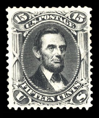 Value of US Stamp Scott Catalogue # 108 - 1875 15c Lincoln Without Grill. Cherrystone Auctions, Mar 2010, Sale 201003, Lot 79