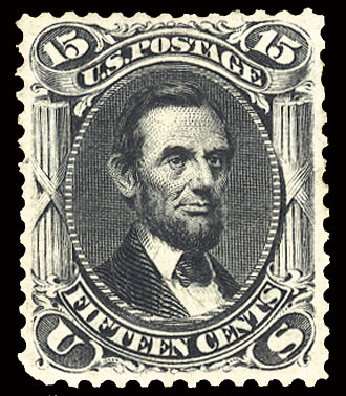US Stamp Prices Scott Catalog #108: 15c 1875 Lincoln Without Grill. Cherrystone Auctions, Nov 2008, Sale 200811, Lot 1050