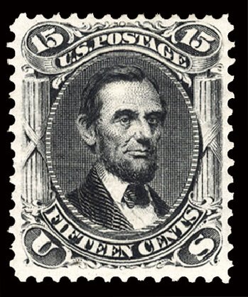 Price of US Stamps Scott # 108 - 1875 15c Lincoln Without Grill. Cherrystone Auctions, Nov 2010, Sale 201011, Lot 100