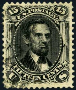Price of US Stamps Scott Cat. 108: 1875 15c Lincoln Without Grill. Harmer-Schau Auction Galleries, Jan 2013, Sale 96, Lot 460