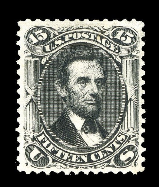 US Stamp Price Scott Cat. 108: 15c 1875 Lincoln Without Grill. Spink Shreves Galleries, May 2014, Sale 148, Lot 150
