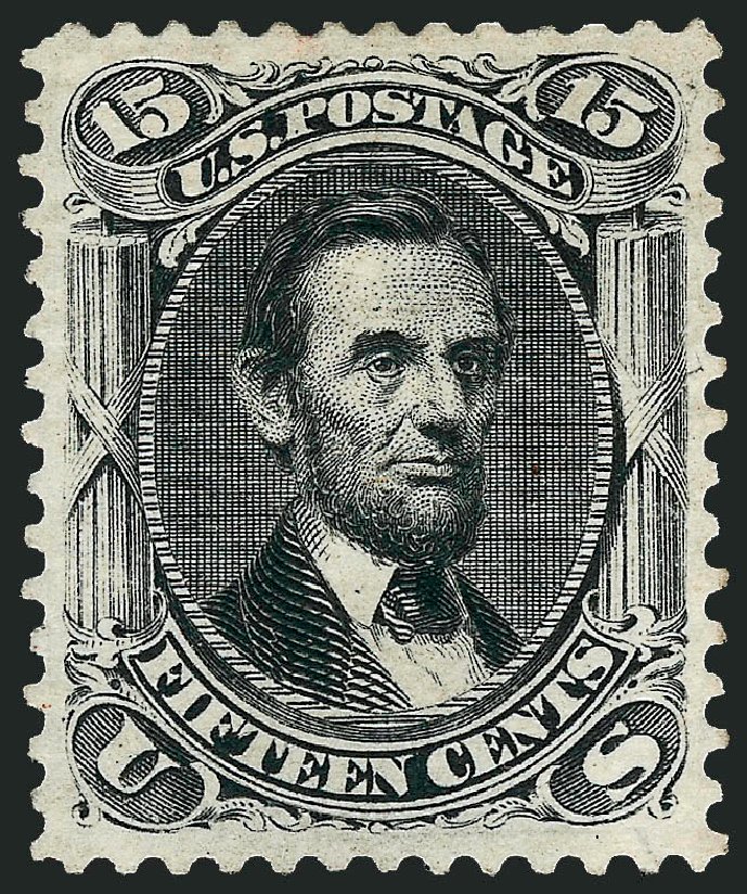 Costs of US Stamp Scott Catalog #108 - 15c 1875 Lincoln Without Grill. Robert Siegel Auction Galleries, Sep 2008, Sale 962, Lot 2371