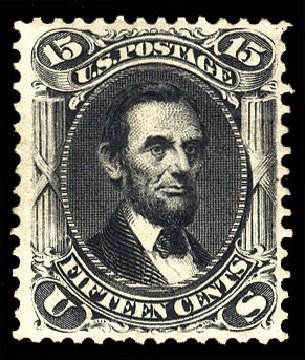 Cost of US Stamps Scott Catalog #108: 1875 15c Lincoln Without Grill. Cherrystone Auctions, Apr 2009, Sale 200904, Lot 25