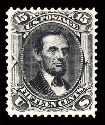 Price of US Stamps Scott Cat. 108: 1875 15c Lincoln Without Grill. Cherrystone Auctions, May 2013, Sale 201305, Lot 75