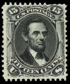 US Stamps Price Scott Catalogue # 108 - 15c 1875 Lincoln Without Grill. Daniel Kelleher Auctions, Mar 2014, Sale 650, Lot 2555