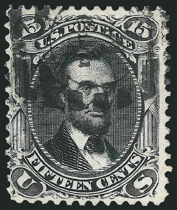US Stamps Values Scott #108 - 1875 15c Lincoln Without Grill. Robert Siegel Auction Galleries, Dec 2013, Sale 1062, Lot 295