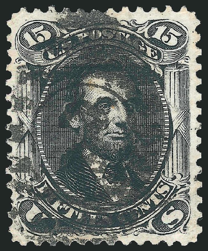 US Stamps Price Scott Cat. # 108 - 1875 15c Lincoln Without Grill. Robert Siegel Auction Galleries, Jun 2012, Sale 1024, Lot 176