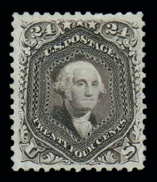 US Stamps Prices Scott Cat. 109: 24c 1875 Washington Without Grill. Matthew Bennett International, Oct 2007, Sale 320, Lot 427