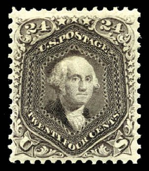 Values of US Stamps Scott Cat. # 109 - 24c 1875 Washington Without Grill. Matthew Bennett International, Feb 2012, Sale 340, Lot 207