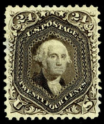 US Stamps Value Scott Catalogue #109 - 1875 24c Washington Without Grill. Matthew Bennett International, May 2008, Sale 327, Lot 110