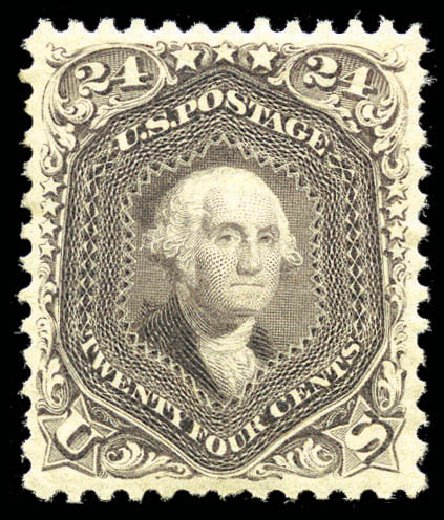 Value of US Stamp Scott Catalogue # 109: 1875 24c Washington Without Grill. Matthew Bennett International, Sep 2010, Sale 331, Lot 460
