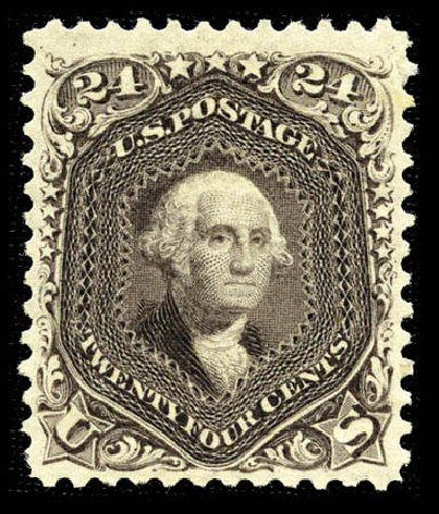 US Stamps Values Scott Cat. #109: 1875 24c Washington Without Grill. Matthew Bennett International, Feb 2012, Sale 340, Lot 210