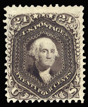 Price of US Stamp Scott Cat. # 109: 24c 1875 Washington Without Grill. Cherrystone Auctions, Jan 2009, Sale 200901, Lot 122