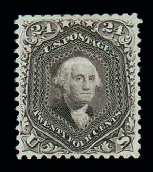 Value of US Stamps Scott Catalogue #109 - 24c 1875 Washington Without Grill. Matthew Bennett International, Jun 2007, Sale 319, Lot 1146