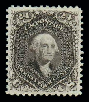 Price of US Stamps Scott Catalog # 109 - 1875 24c Washington Without Grill. Matthew Bennett International, Oct 2007, Sale 322, Lot 2036