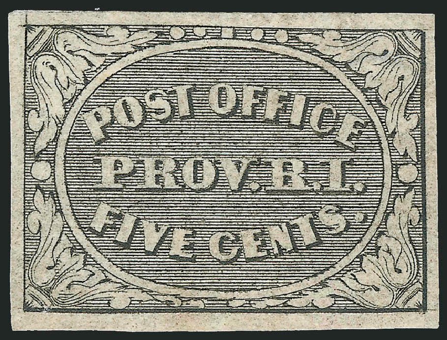 US Stamps Values Scott Catalogue 10X1: 5c 1846 Providence Postmasters Provisional. Robert Siegel Auction Galleries, Jun 2009, Sale 975, Lot 1047