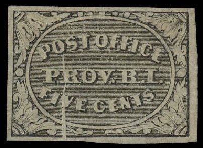 US Stamp Value Scott Catalog #10X1: 5c 1846 Providence Postmasters Provisional. Daniel Kelleher Auctions, Oct 2012, Sale 632, Lot 911