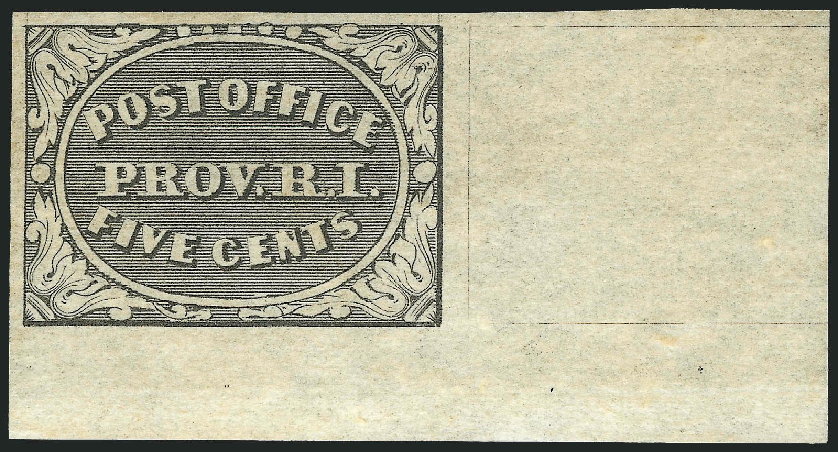 Costs of US Stamp Scott 10X1: 1846 5c Providence Postmasters Provisional. Robert Siegel Auction Galleries, Oct 2011, Sale 1014, Lot 1005