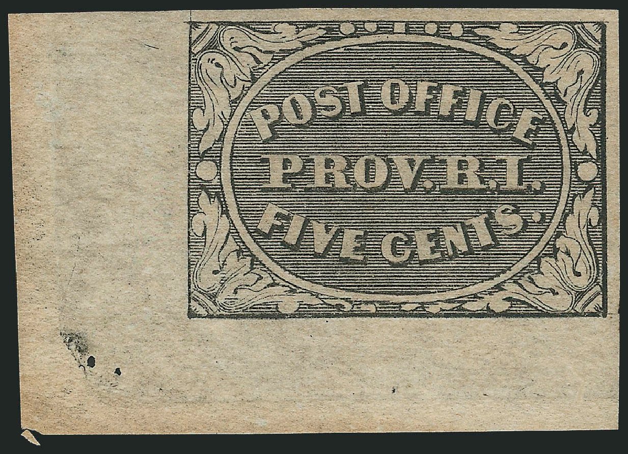 US Stamp Value Scott Catalog #10X1: 1846 5c Providence Postmasters Provisional. Robert Siegel Auction Galleries, Jun 2012, Sale 1026, Lot 1102