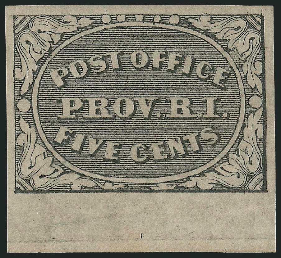 US Stamp Values Scott Cat. #10X1 - 5c 1846 Providence Postmasters Provisional. Robert Siegel Auction Galleries, Dec 2009, Sale 982, Lot 5003