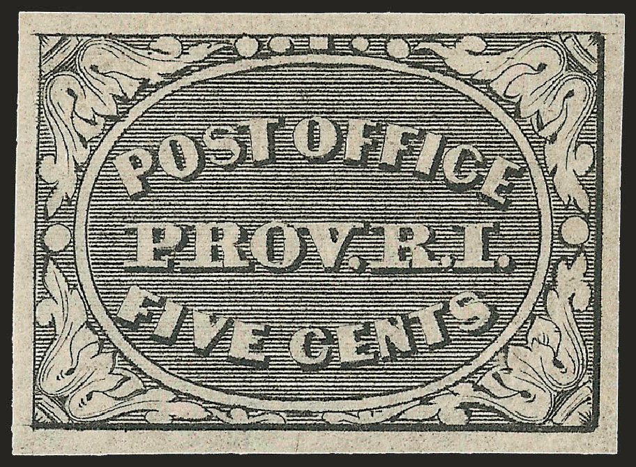 US Stamp Values Scott Cat. 10X1: 1846 5c Providence Postmasters Provisional. Robert Siegel Auction Galleries, Jun 2009, Sale 975, Lot 1046