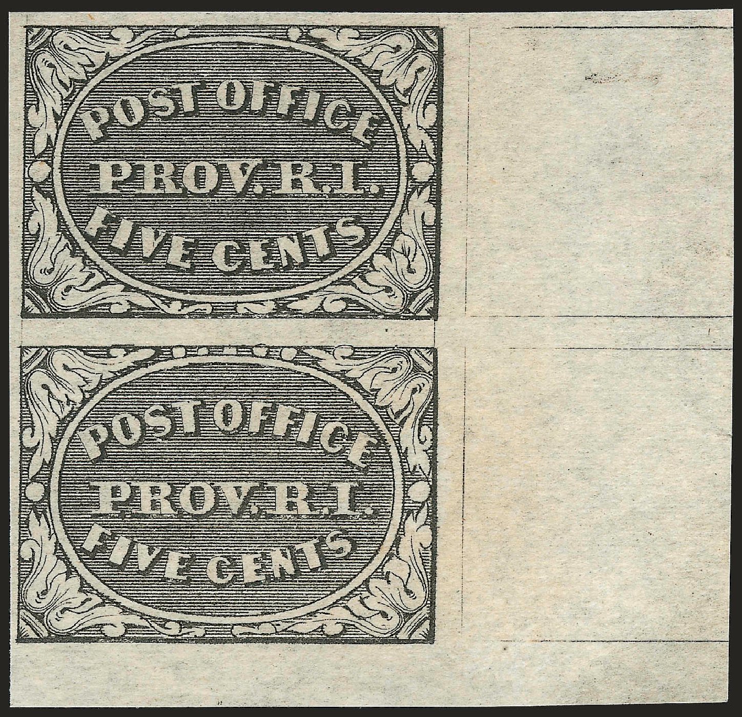 Values of US Stamp Scott Catalogue 10X1 - 1846 5c Providence Postmasters Provisional. Robert Siegel Auction Galleries, Apr 2010, Sale 984, Lot 6