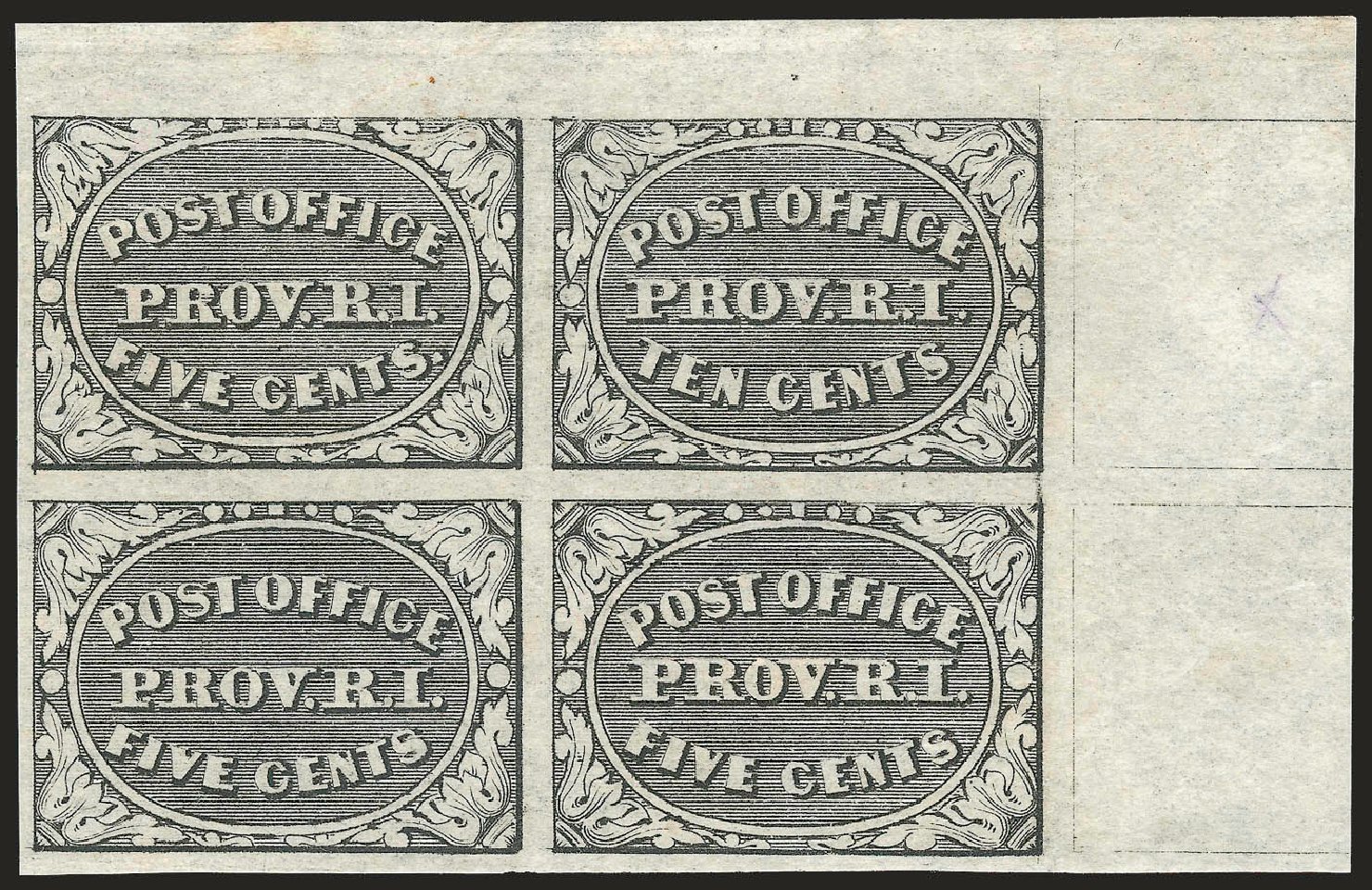 Value of US Stamp Scott #10X2 - 1846 5c Providence Postmasters Provisional. Robert Siegel Auction Galleries, Apr 2009, Sale 972, Lot 3009