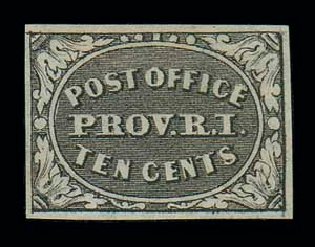 US Stamps Value Scott Catalog 10X2 - 1846 5c Providence Postmasters Provisional. Matthew Bennett International, Jun 2007, Sale 319, Lot 1014