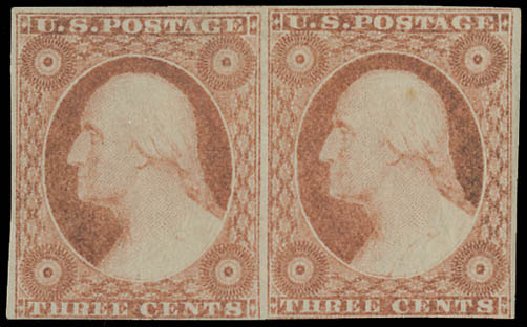 Cost of US Stamps Scott Cat. 11: 3c 1851 Washington. Matthew Bennett International, Jun 2008, Sale 328, Lot 477