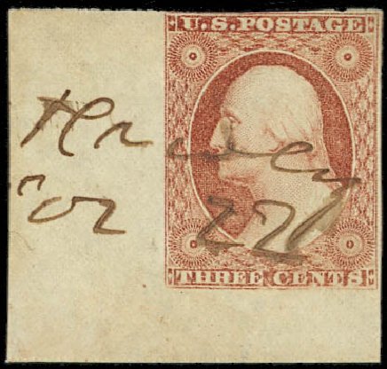 Value of US Stamps Scott #11: 1851 3c Washington. Daniel Kelleher Auctions, Jan 2012, Sale 628, Lot 217