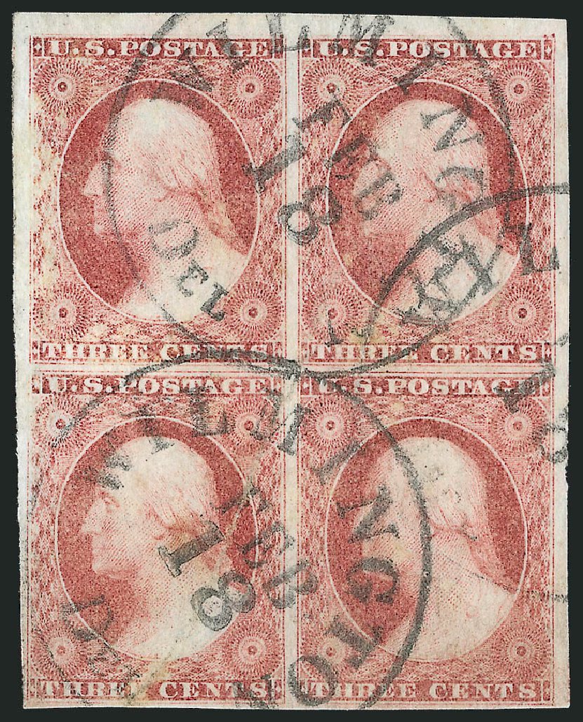Cost of US Stamps Scott Catalogue #11 - 1851 3c Washington. Robert Siegel Auction Galleries, Sep 2009, Sale 976, Lot 1147