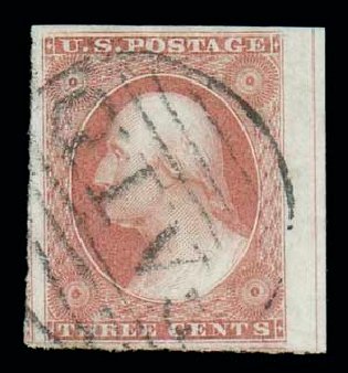 Prices of US Stamps Scott Catalog 11 - 1851 3c Washington. Matthew Bennett International, Dec 2007, Sale 323, Lot 58
